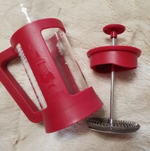Bialetti French Press Coffee Maker, red, 3 cup or 24oz